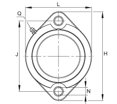 軸承座單元 GLCTE25-TV-FA125.5, 兩孔塑料軸承座，帶偏心鎖圈的外球面球軸承，帶 Corrotect? 涂層，P型密封
