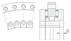 轉(zhuǎn)臺(tái)軸承 RTC100, 雙列，用于絲杠安裝