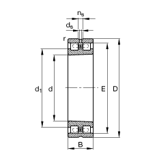 圓柱滾子軸承 NN3028-AS-K-M-SP, 根據(jù) DIN 5412-4 標(biāo)準(zhǔn)的主要尺寸, 非定位軸承, 雙列，帶錐孔，錐度 1:12 ，可分離, 帶保持架，減小的徑向內(nèi)部游隙，限制公差