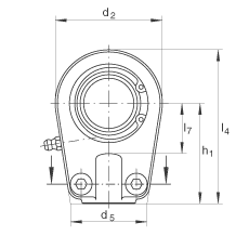 液壓桿端軸承 GIHRK25-DO, 根據(jù) DIN ISO 12 240-4 標(biāo)準(zhǔn)，帶右旋螺紋夾緊裝置，需維護(hù)