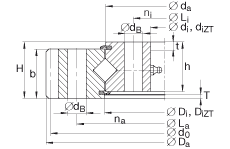 交叉滾子軸承 XA120235-N, 有外齒，兩側唇密封