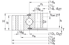 四點接觸球軸承 VA160235-N, 有外齒，兩側(cè)唇密封