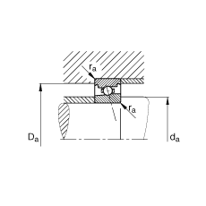 主軸軸承 HS7000-E-T-P4S, 調(diào)節(jié)，成對或單元安裝，接觸角 α = 25°，限制公差
