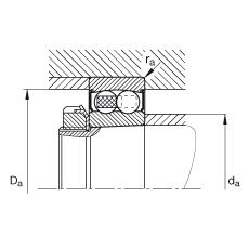 自調(diào)心球軸承 2213-K-2RS-TVH-C3, 根據(jù) DIN 630 標(biāo)準(zhǔn)的主要尺寸, 錐孔，錐度 1:12，兩側(cè)唇密封