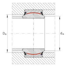 關(guān)節(jié)軸承 GE50-UK-2RS, 根據(jù) DIN ISO 12 240-1 標準, 免維護，兩側(cè)唇密封