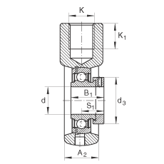 吊裝式軸承座單元 PHE45, 鑄鐵軸承座，帶偏心鎖圈的外球面球軸承，P 型密封