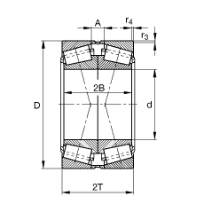 圓錐滾子軸承 32014-X-N11CA, 根據(jù) DIN ISO 355 / DIN 720 標(biāo)準(zhǔn)的主要尺寸，可分離，X型成對布置，有軸向內(nèi)部游隙